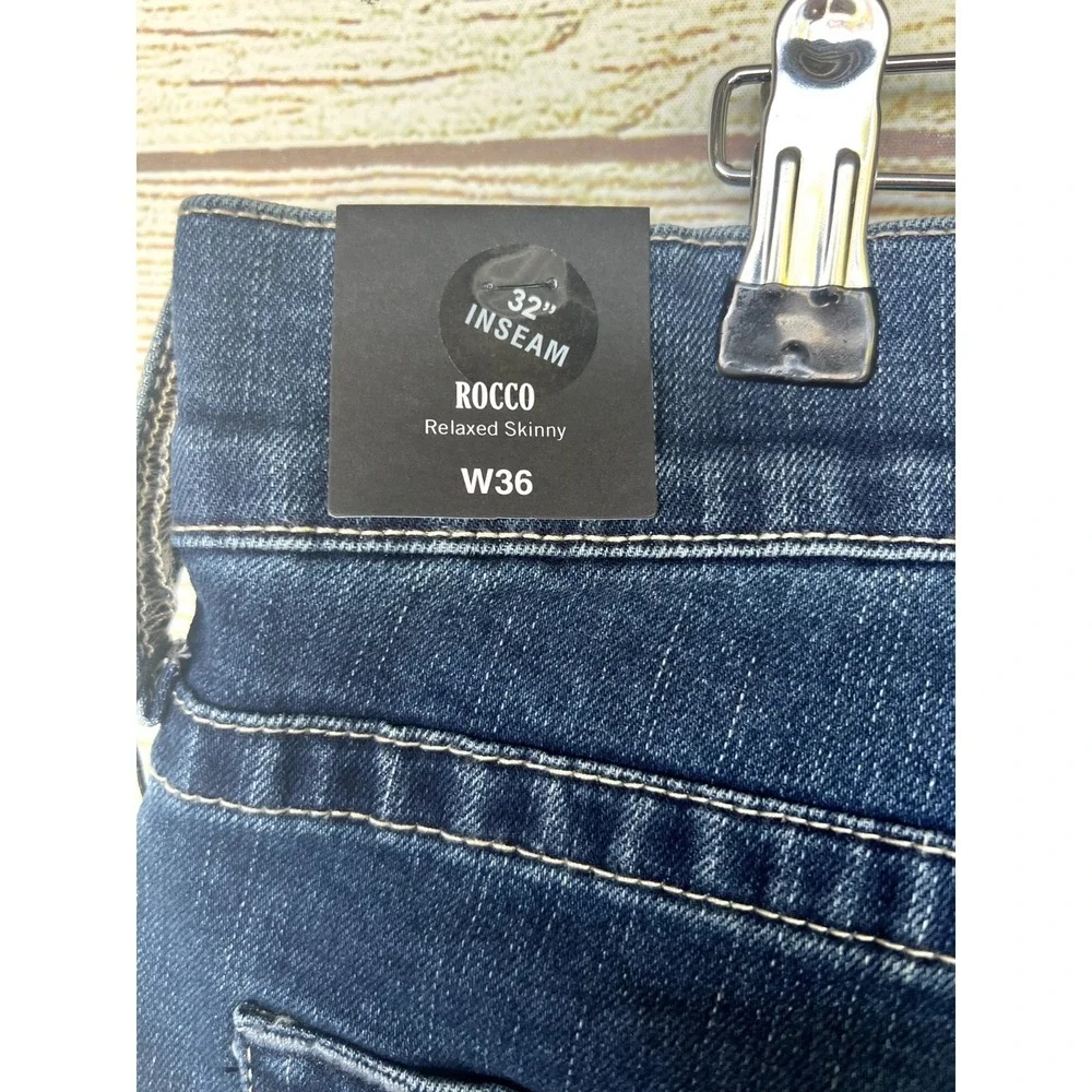 True Religion Jeans Mens 36X32 Rocco SN Cloudburst‎ Relaxed Skinny Stretch New